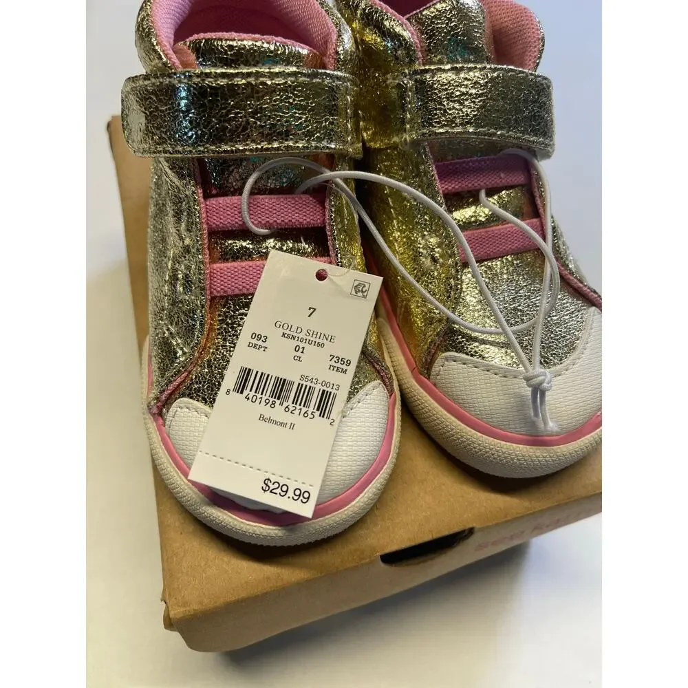 Run Kai Basics Belmont II Gold Shine Toddler Girl Size 7 - Picture 2 of 6